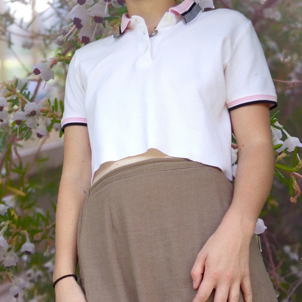 Cropped Izod collared sports shirt